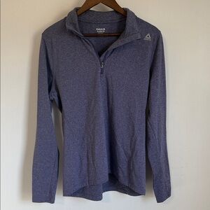 Reebok Heathered Purple Long Sleeve 1/4 zip top